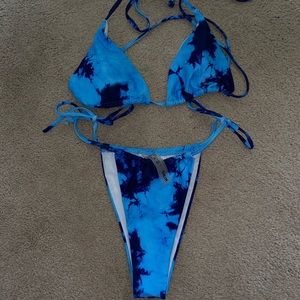 Blue tie-dye bikini